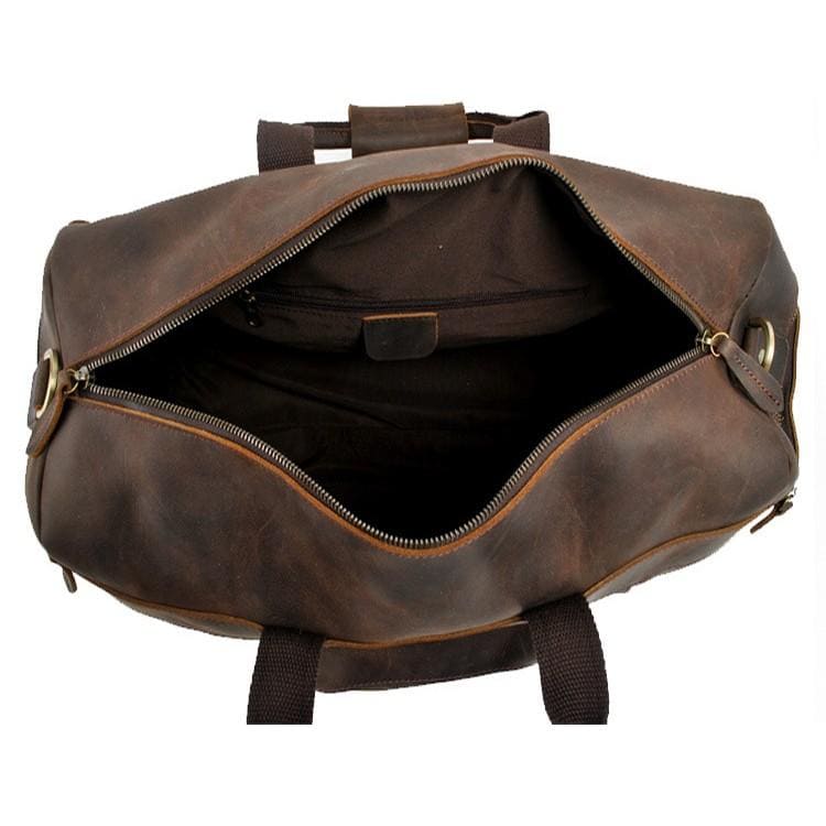 STEEL HORSE LEATHER The Asta Weekender | Handcrafted Leather Duffle Bag, Alternate, color, Dark Brown