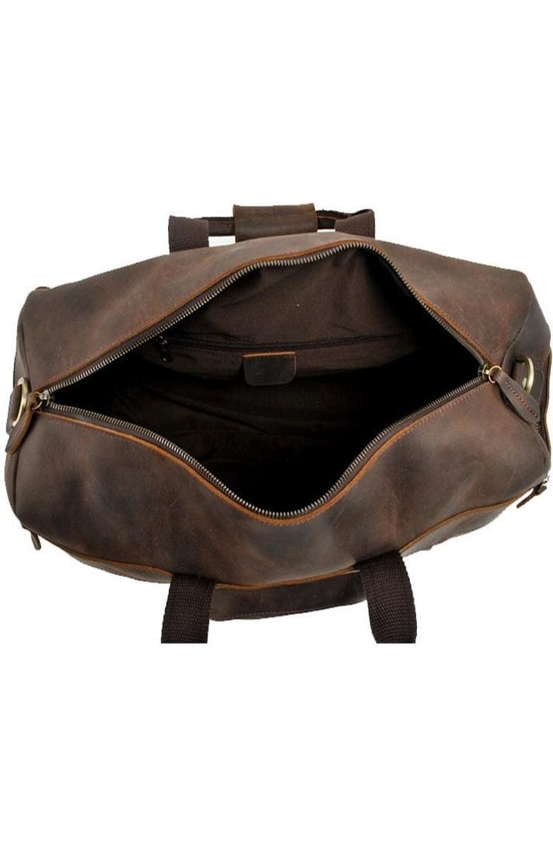 STEEL HORSE LEATHER The Asta Weekender | Handcrafted Leather Duffle Bag, Alternate, color, Dark Brown