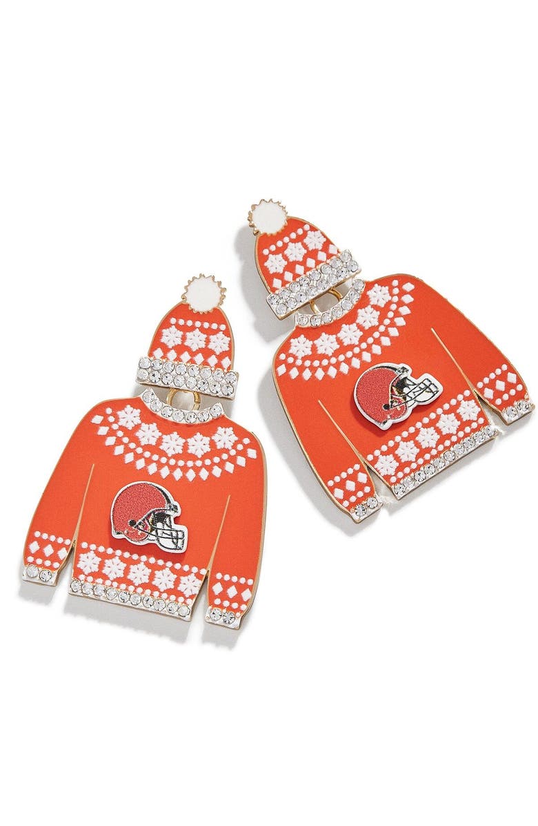 BaubleBar Women's BaubleBar Cleveland Browns Sweater Earrings, Main, color, Orange