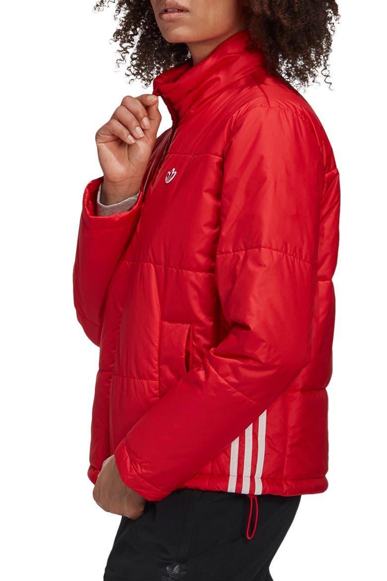 Short Puffer Jacket, Alternate, color, SCARLET