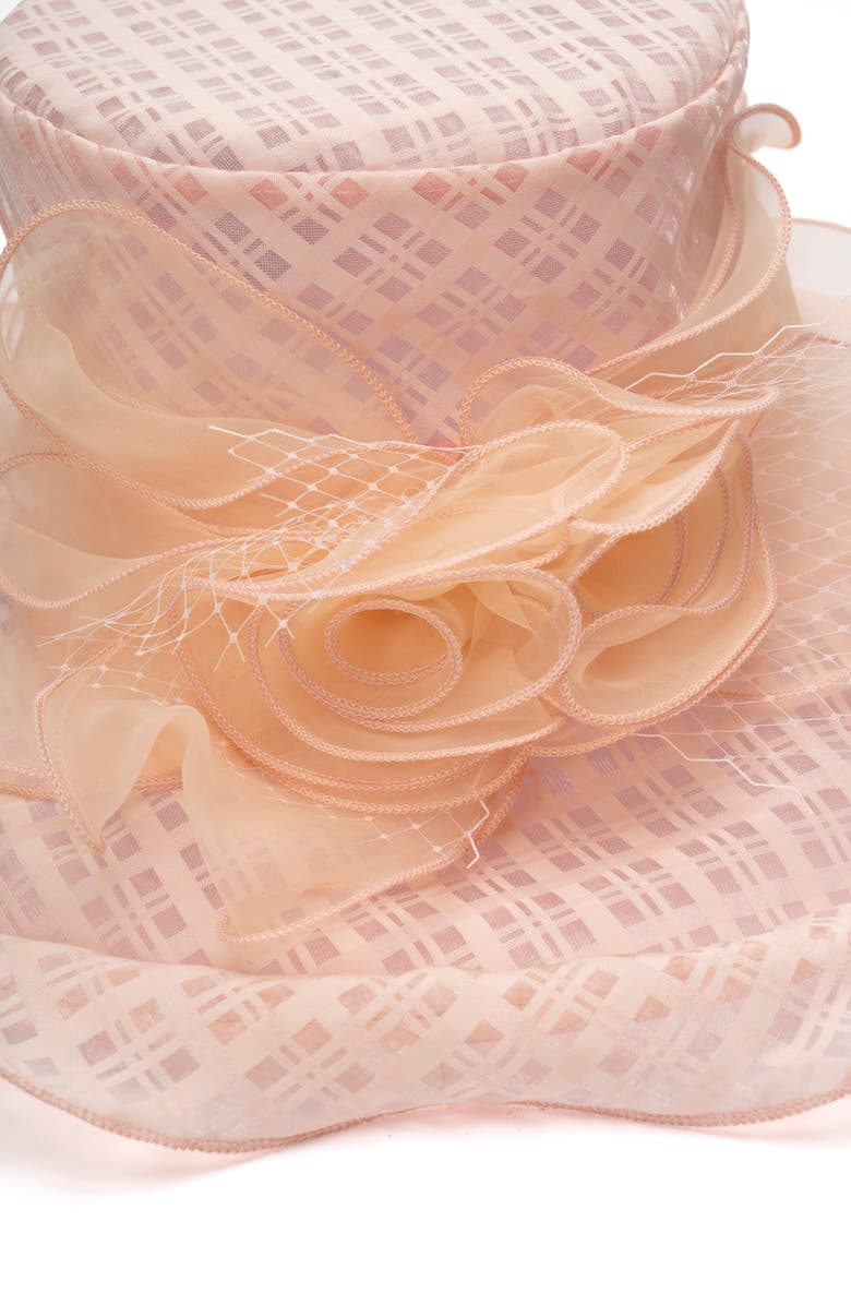 Collection XIIX Organza Rosette Wide Brim Hat, Alternate, color, 