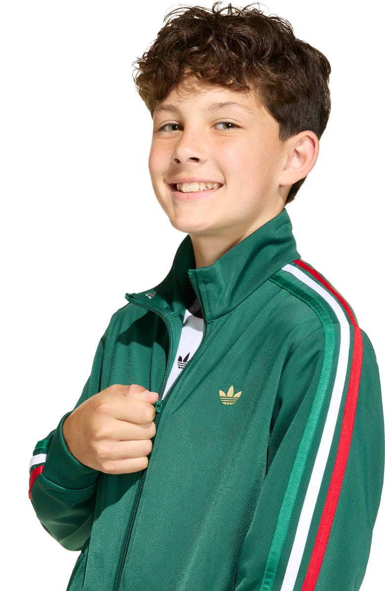 adidas Originals Kids' Firebird Recycled Polyester Track Jacket, Alternate, color, Team Dark Green/Dark Football Gold