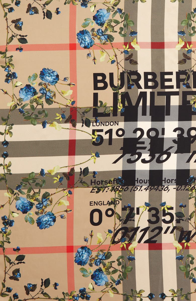Burberry Horseferry Floral Silk Scarf, Alternate, color, 