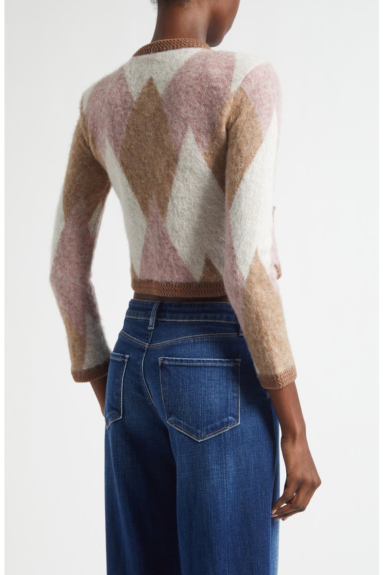 Siobhan Argyle Crop Cardigan, Alternate, color, NATURAL/ MAUVE MULTI ARGYLE