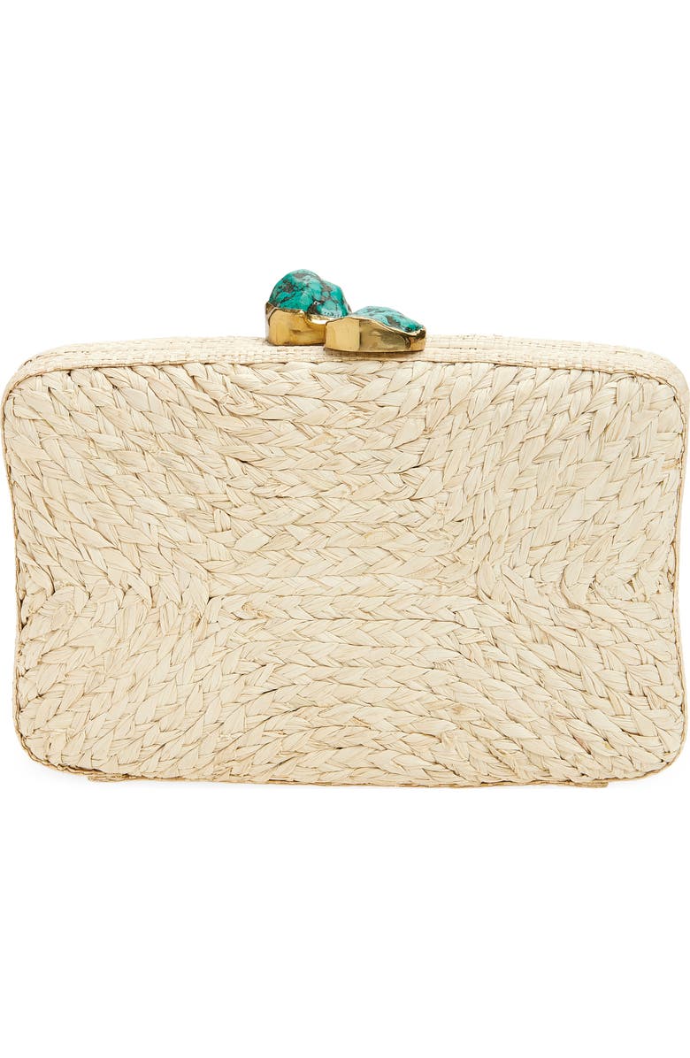 Pamela Munson The Lulu Raffia Clutch, Main, color, Natural