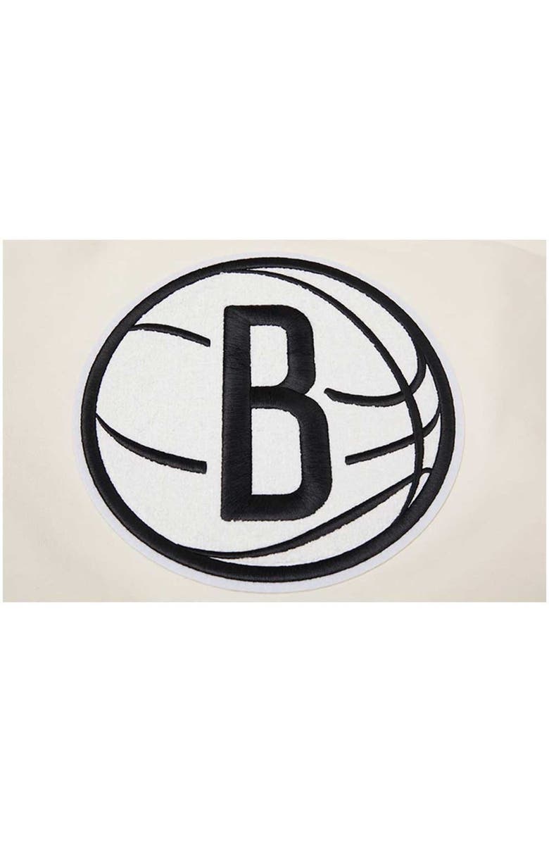 PRO STANDARD Men's Pro Standard Cream Brooklyn Nets Retro Classic Fleece Pullover Hoodie, Alternate, color,