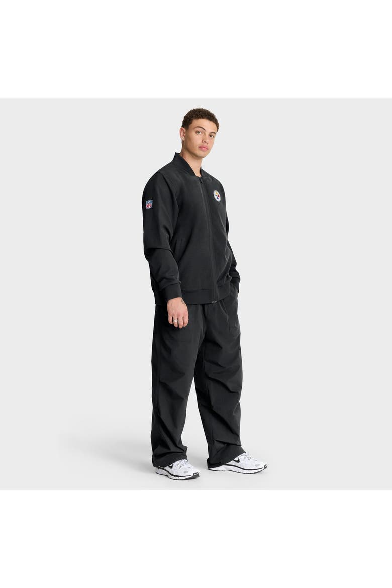 Men's Nike Black Pittsburgh Steelers Sideline Powerful Blocking Full-Zip Dri-FIT Bomber Jacket, Alternate, color, Black