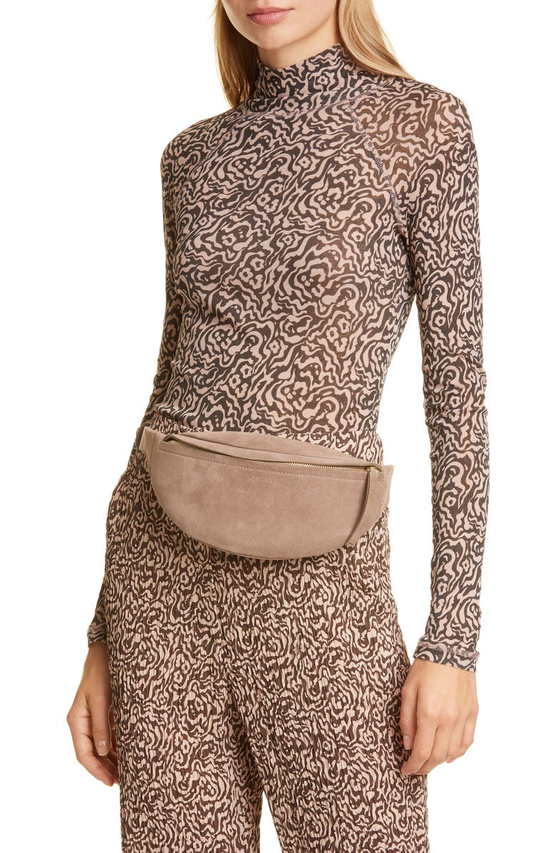 Nanushka Lubo Suede Belt Bag, Alternate, color,