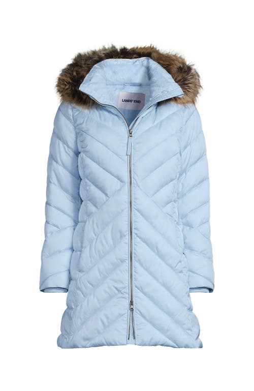 Lands' End Plus Size Featherfree Cozy Fleece Lined Winter Coat In Blue