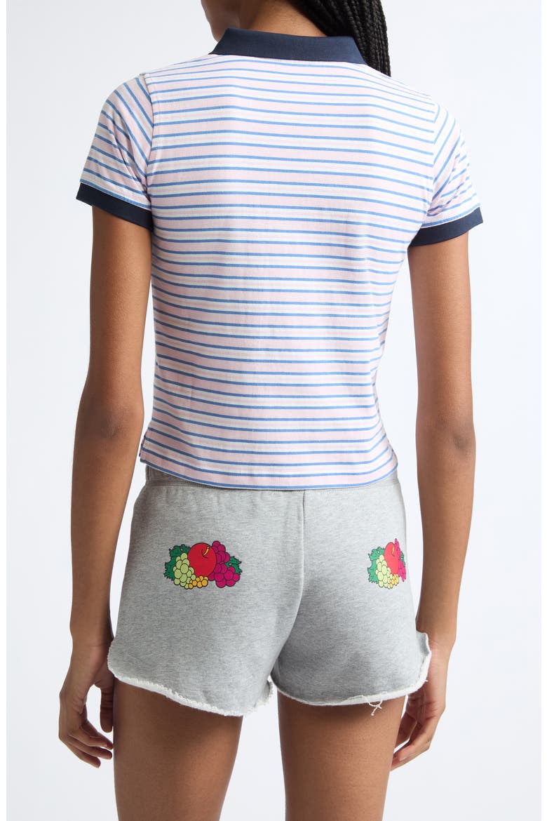 Striped Jersey Baby Polo, Alternate, color, PINK STRIPE
