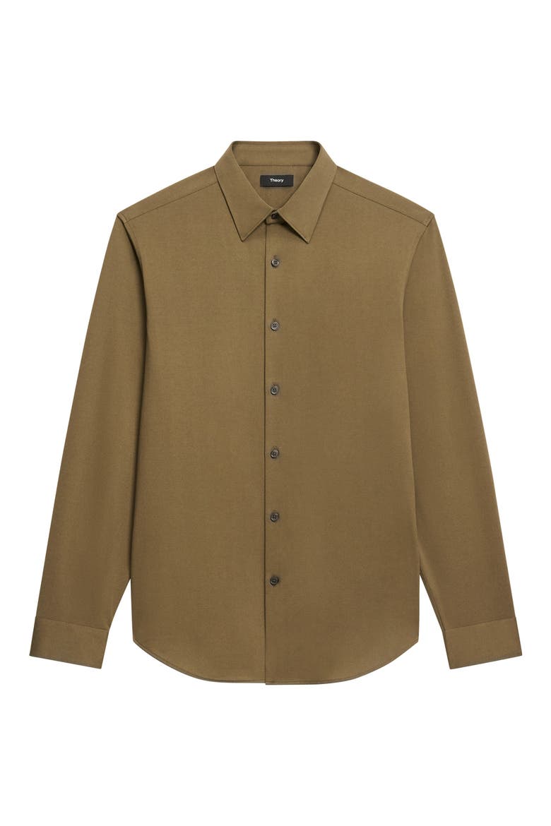 Sylvain ND Structure Knit Button-Up Shirt, Alternate, color, DUFFLE