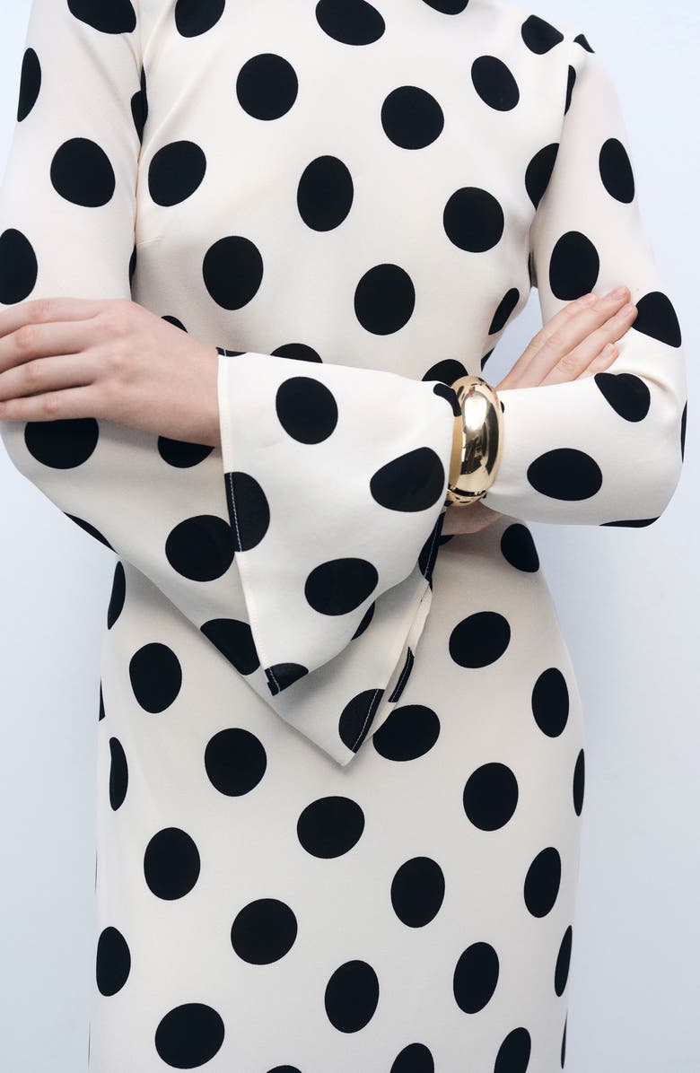 MANGO Polka Dot Long Sleeve Maxi Dress, Alternate, color,