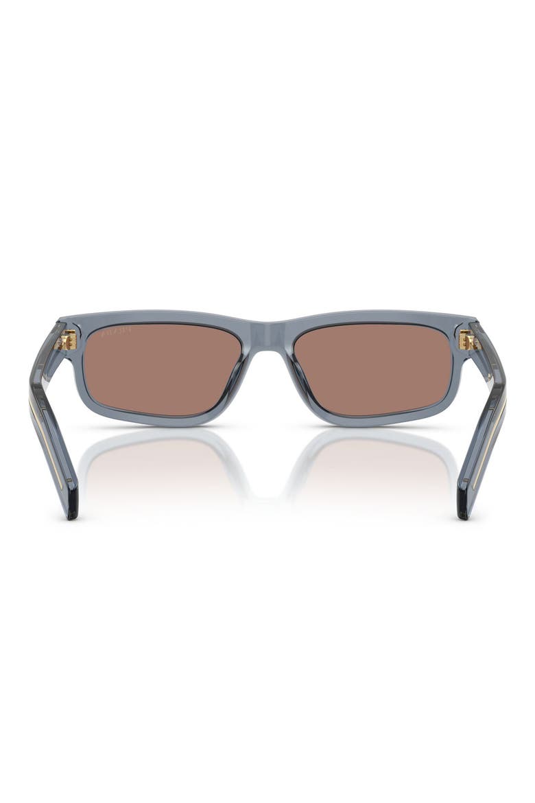57mm Rectangular Sunglasses, Alternate, color, OCEAN / BROWN MIRROR GREY