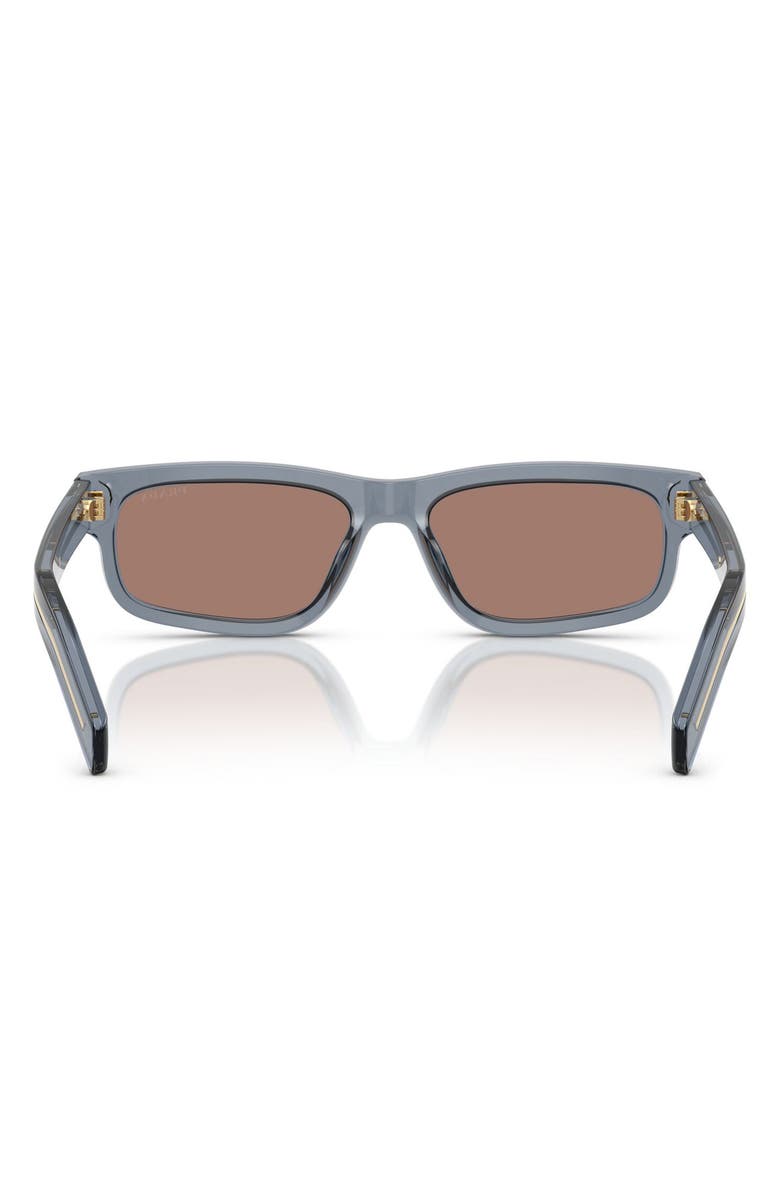 Prada 57mm Rectangular Sunglasses, Alternate, color, Ocean / Brown Mirror Grey