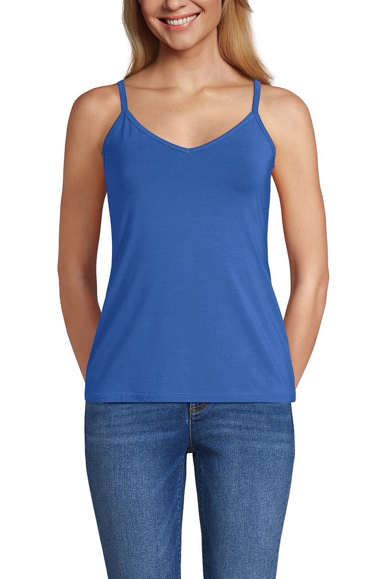 Cooling V-neck Camisole, Main, color, Muted Cobalt Blue