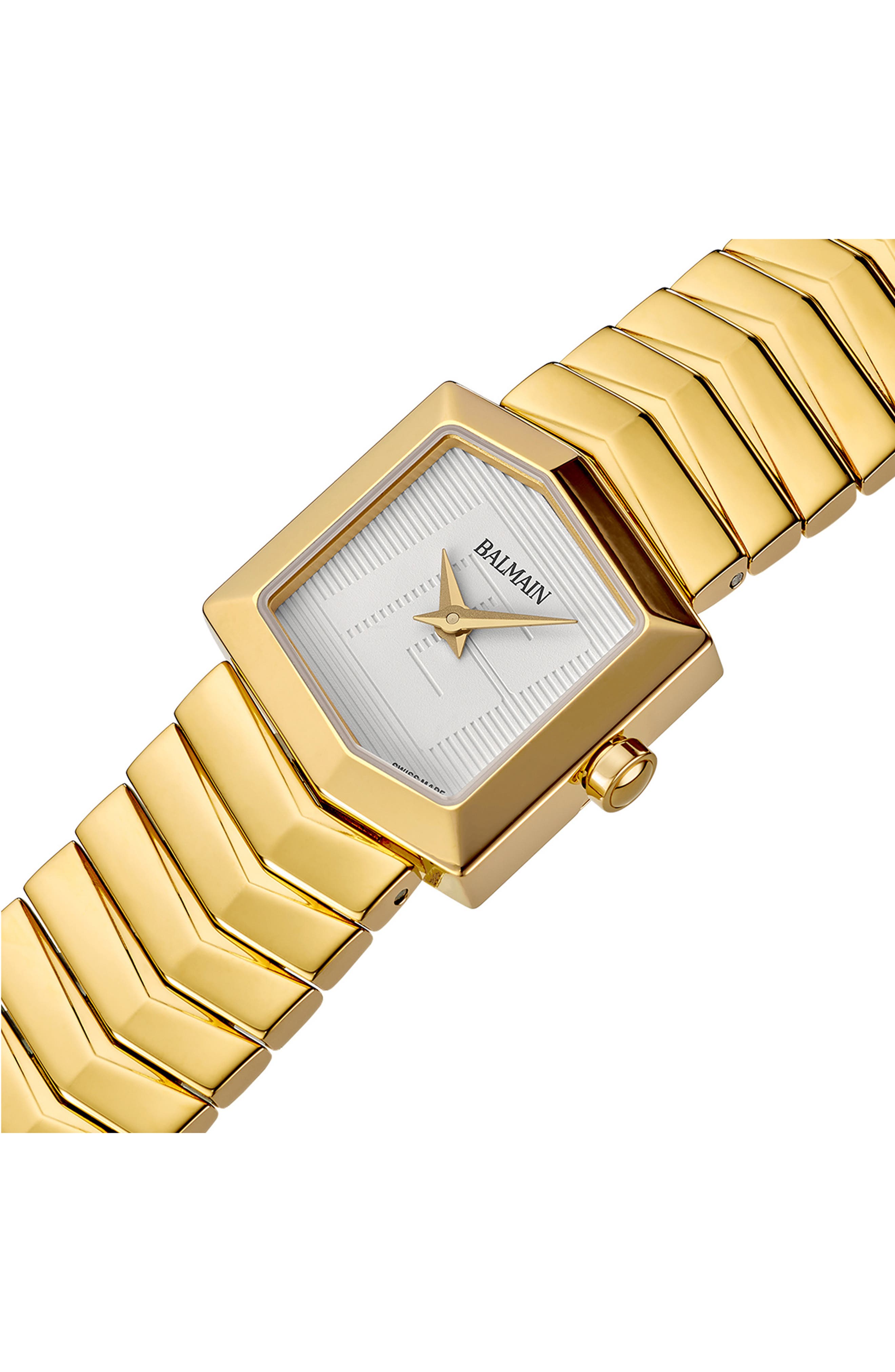 Balmain Taffetas Hexagonal Bracelet Watch, 23mm In Gold