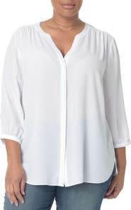 NYDJ Semisheer Pintuck Blouse