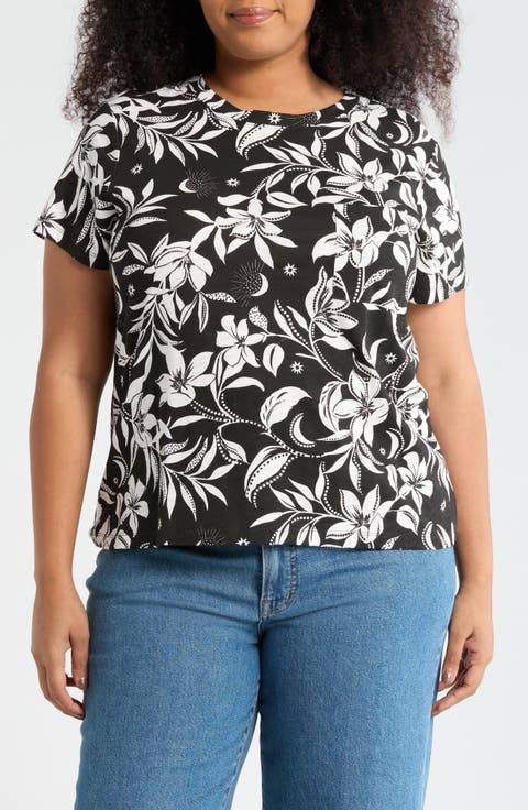 Cotton Blend Pocket T-Shirt (Plus)