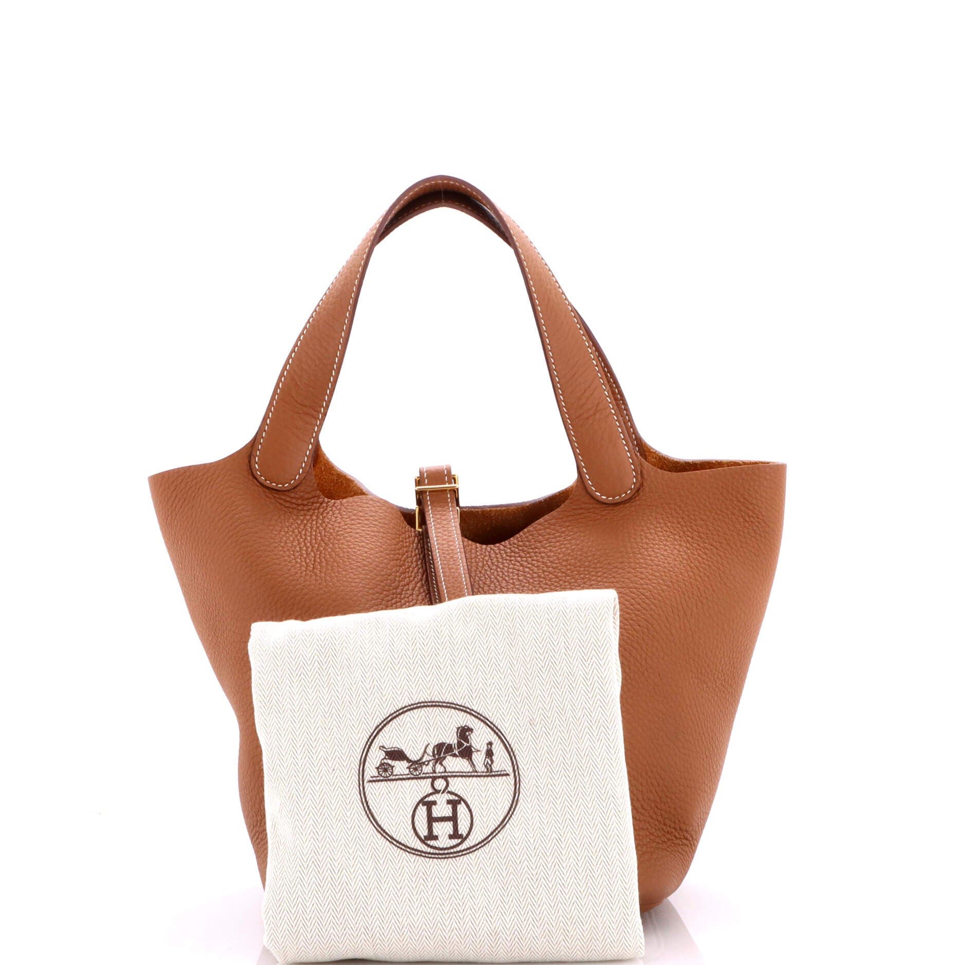 Pre-Owned Hermes Picotin Lock Bag Clemence MM, Alternate, color, Gold