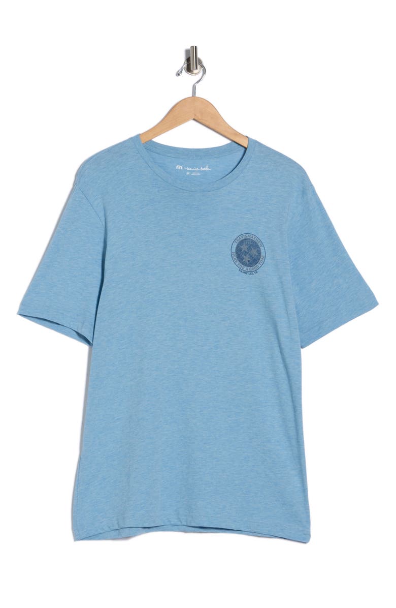 TravisMathew BBQ Master Graphic T-Shirt, Alternate, color, Heather Allure/ Blue