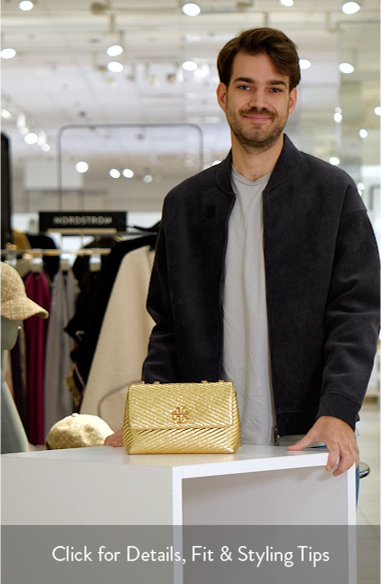 Small Moto Quilted Metallic Leather Convertible Shoulder Bag, sales video thumbnail