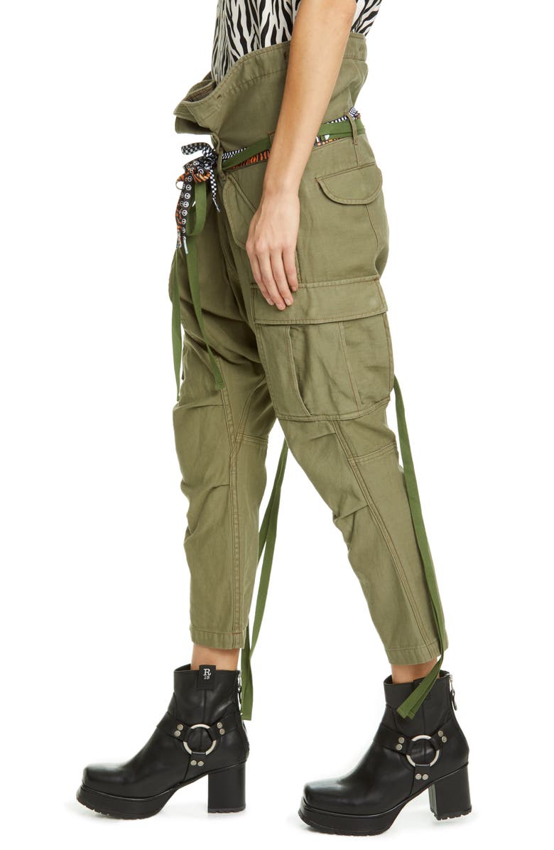R13 Rolled Waist Drop Crotch Cargo Pants, Alternate, color, 