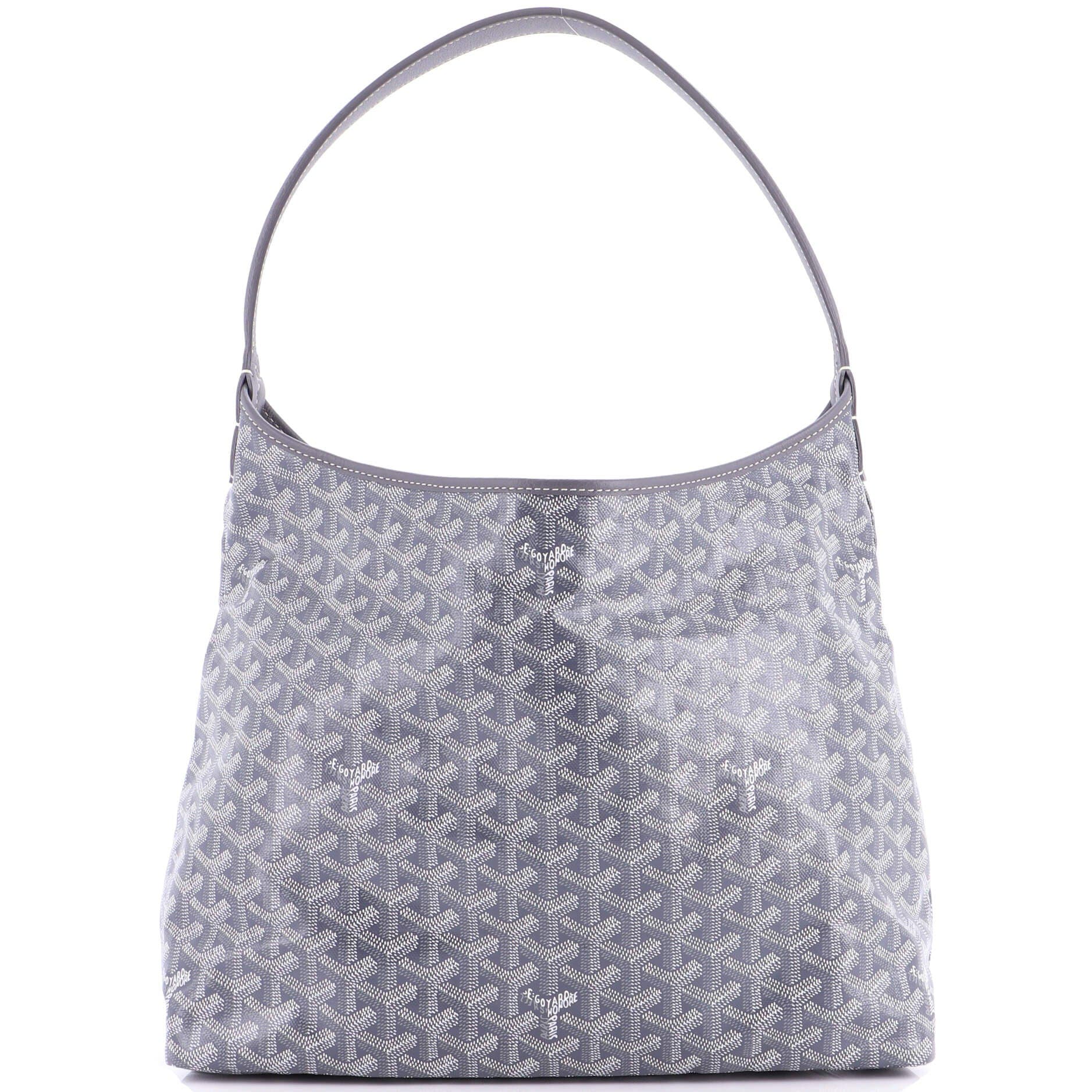 Pre-Owned Goyard Boheme Hobo Coated Canvas, Main, color, Gray