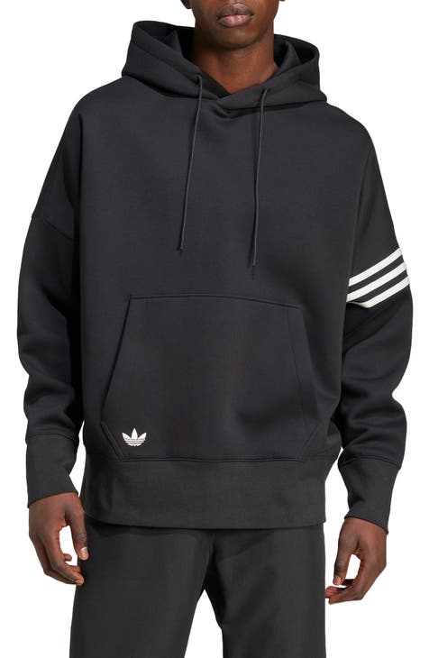 Adidas black 2024 & white mens hooded sweatshirt has a few tiny stains