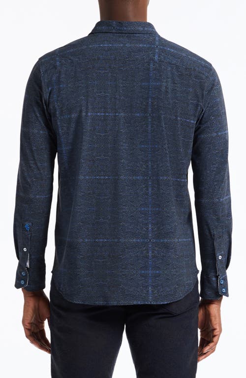 Robert Graham Irving Classic Fit Plaid Knit Button-up Shirt In Blue