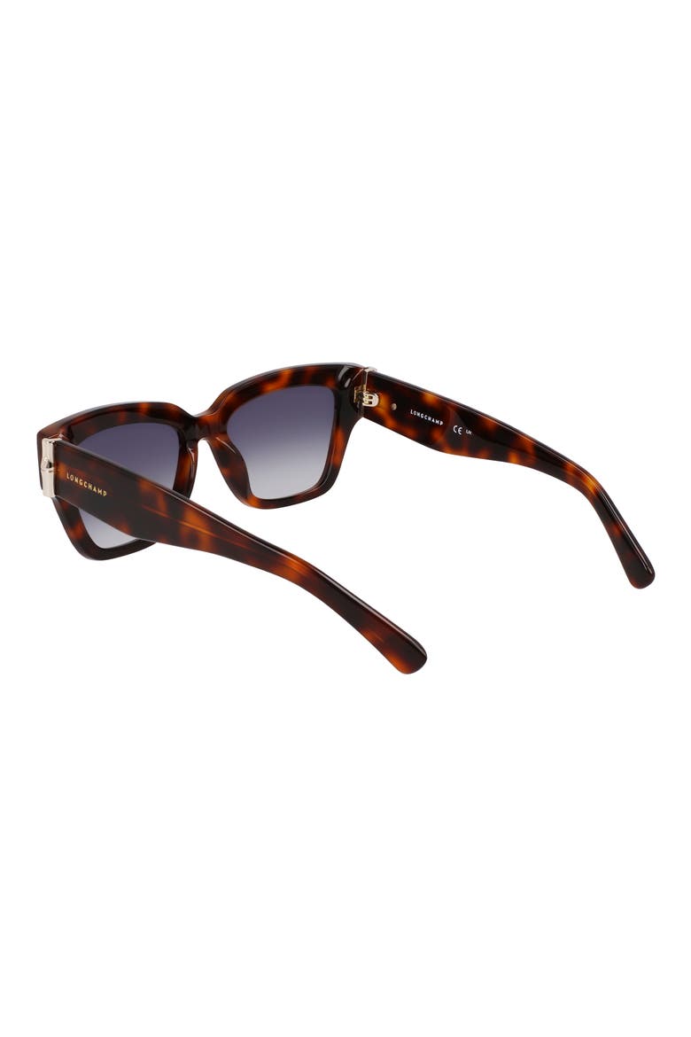 53mm Gradient Modified Rectangular Sunglasses, Alternate, color, HAVANA
