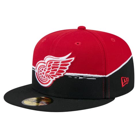 Men's New Era Black/Red Detroit Red Wings Vintage Color Dip 59FIFTY Fitted Hat