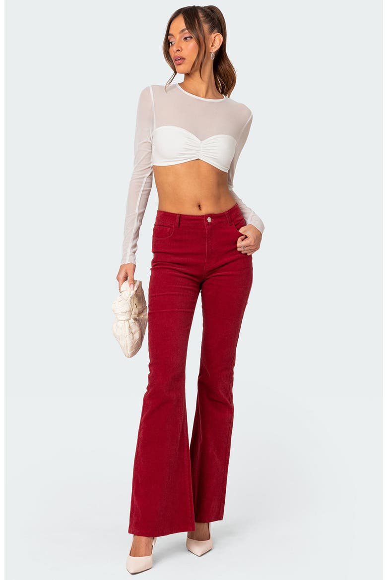 Night Out Sheer Crop Top, Alternate, color, WHITE