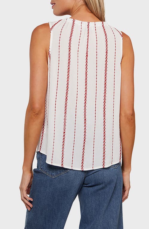 Matty M . Hannah Split Neck Tank Top In White