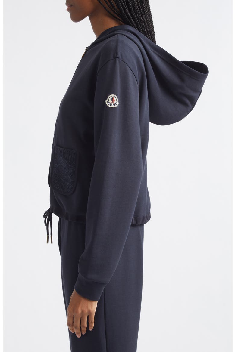 Mixed Media Zip Hoodie, Alternate, color, BLUE