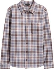 Vince Plaid Knit Shirt Jacket