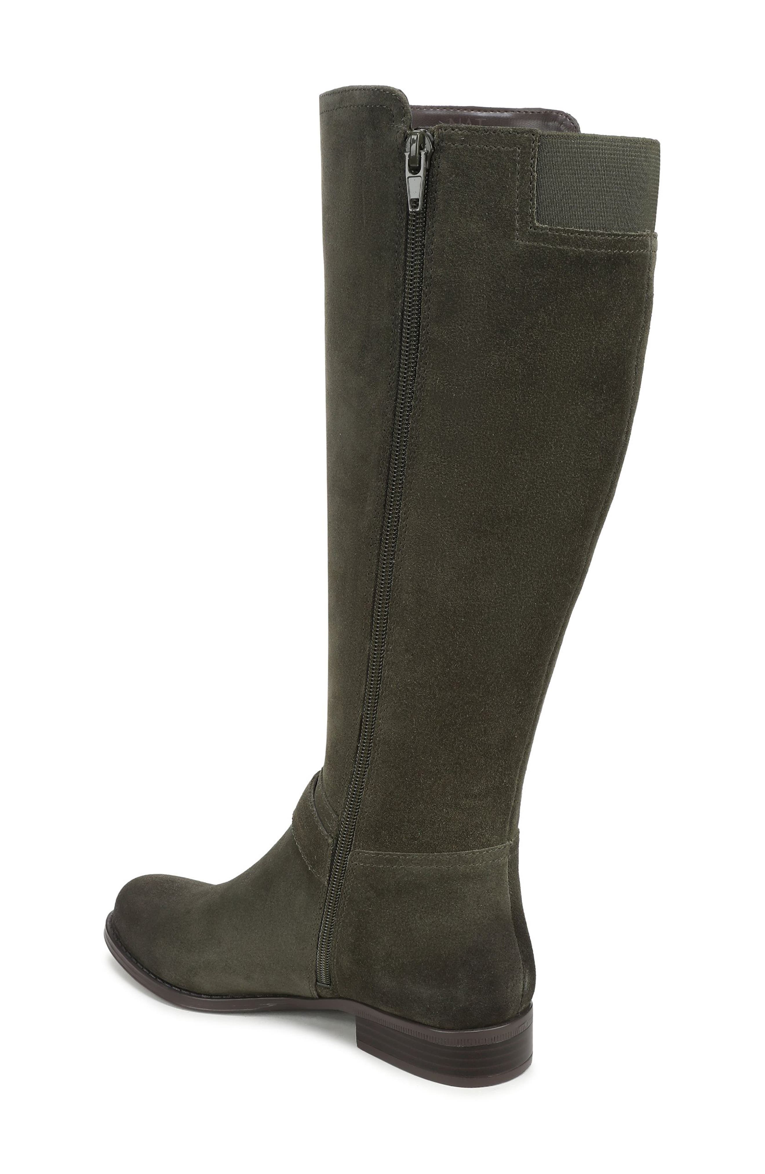 Juno Leather Riding Boot, Alternate, color, CACTUS CLAY GREEN SUEDE