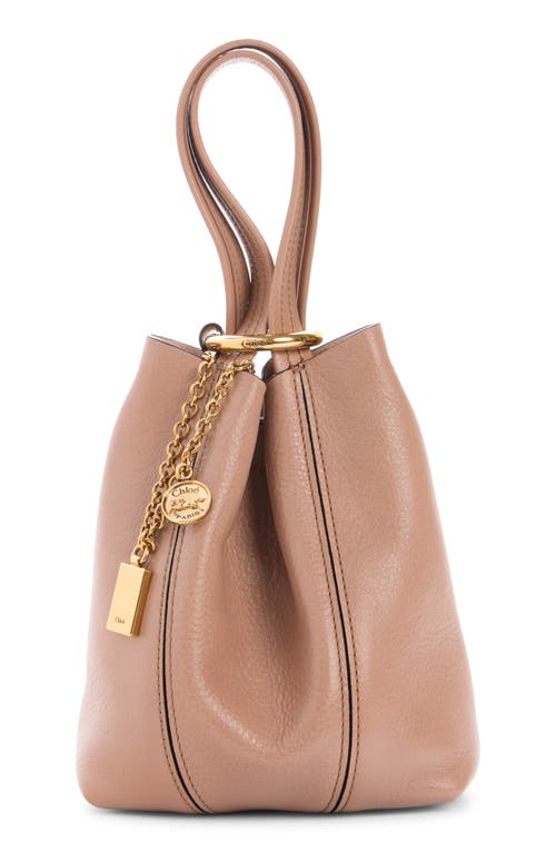 Chloé Small Spin Leather Crossbody Tote In Pink