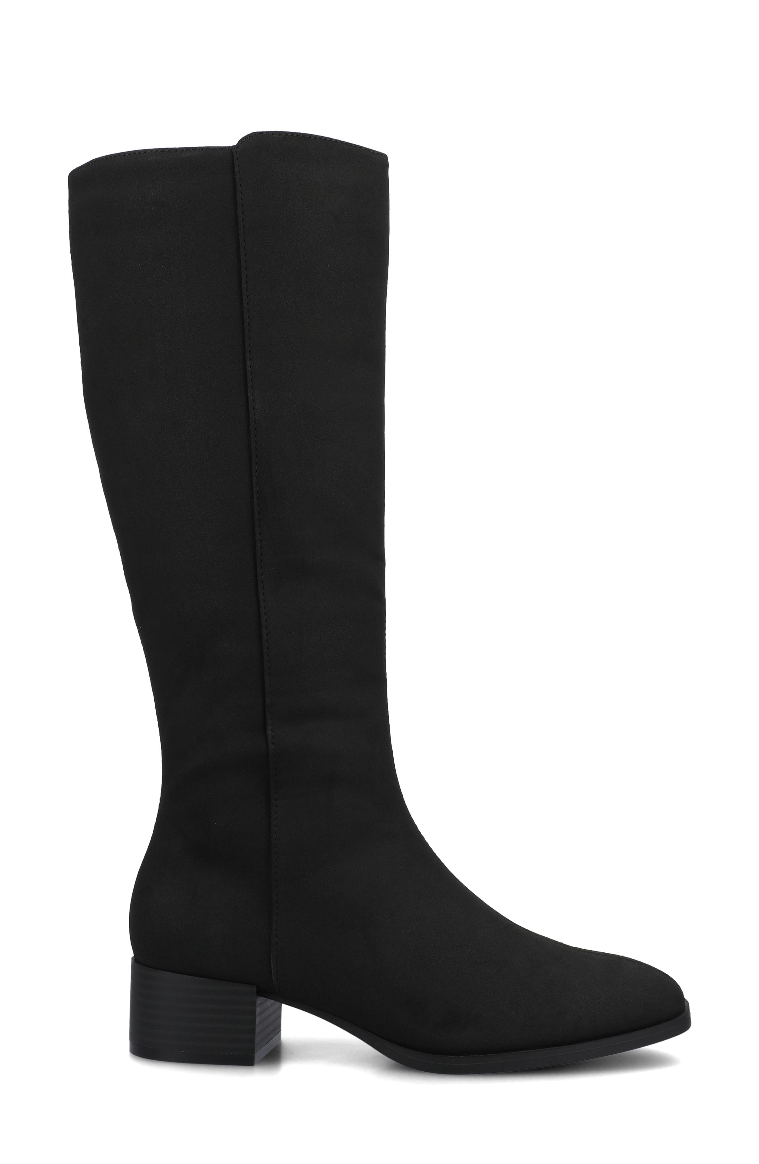Journee Collection Devri Tall Boots, Alternate, color, Black Suede
