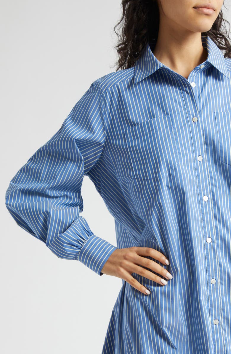 Cinq à Sept Sutton Stripe Balloon Hem Long Sleeve Shirtdress, Alternate, color,