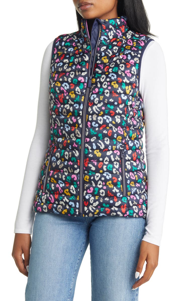 Joules Women's Animal Print Water Resistant Puffer Vest, Alternate, color,