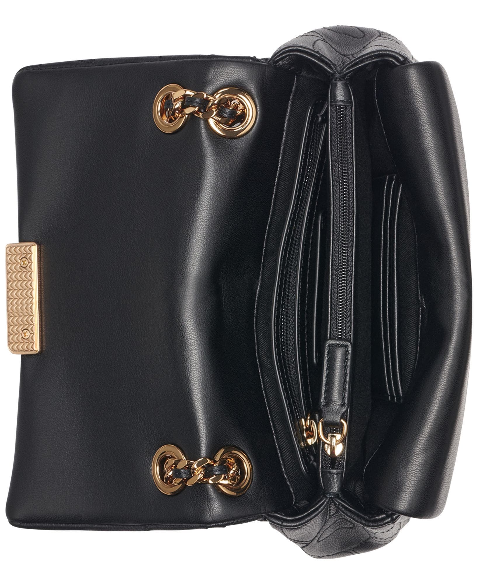 Lafayette Quilted Floral Crossbody, Alternate, color, Black/Gold