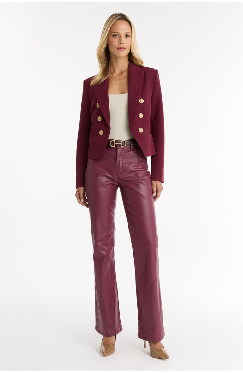 The Noli Shop Gabrielle Double Breasted Blazer, Alternate, color, Merlot