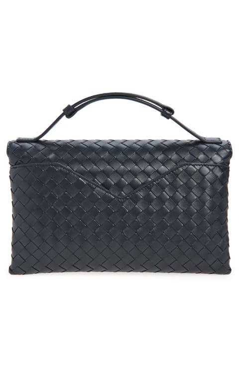 Knot Lock Intrecciato Leather Shoulder Bag