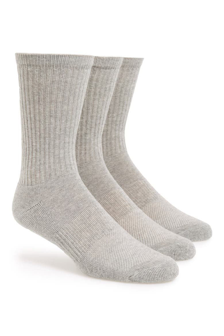 3-Pack Athletic Socks, Main, color, GREY