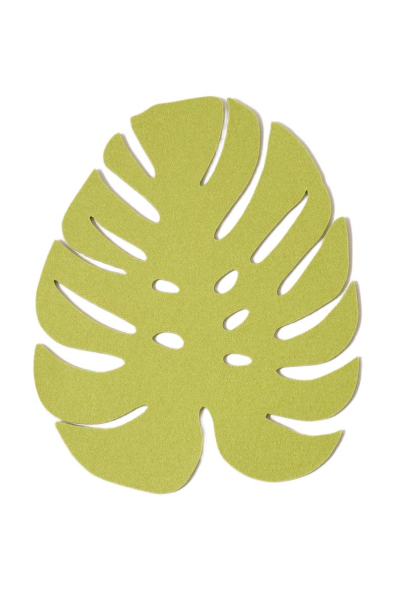 Merino Wool Large Monstera Trivet, Main, color, Pistachio