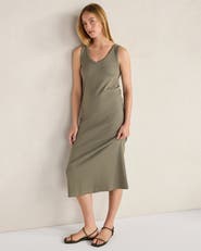 Haven Well Within Organic Cotton Rib Knit V-Neck Midi Dress