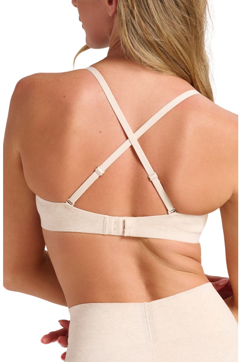 Organic Cotton No-Show V-Scoop Bra, Alternate, color, Oatmeal