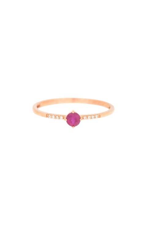 El Mar 14K Gold Ruby & Pavé Diamond Ring (Nordstrom Exclusive)