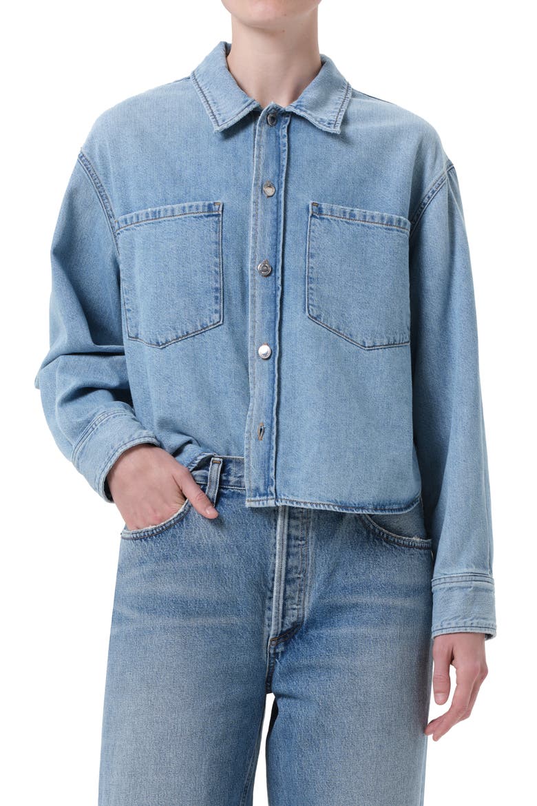 Juna Denim Button-Up Shirt, Main, color, INTERVAL