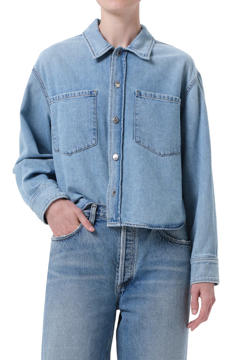 AGOLDE Juna Denim Button-Up Shirt, Main, color, Interval